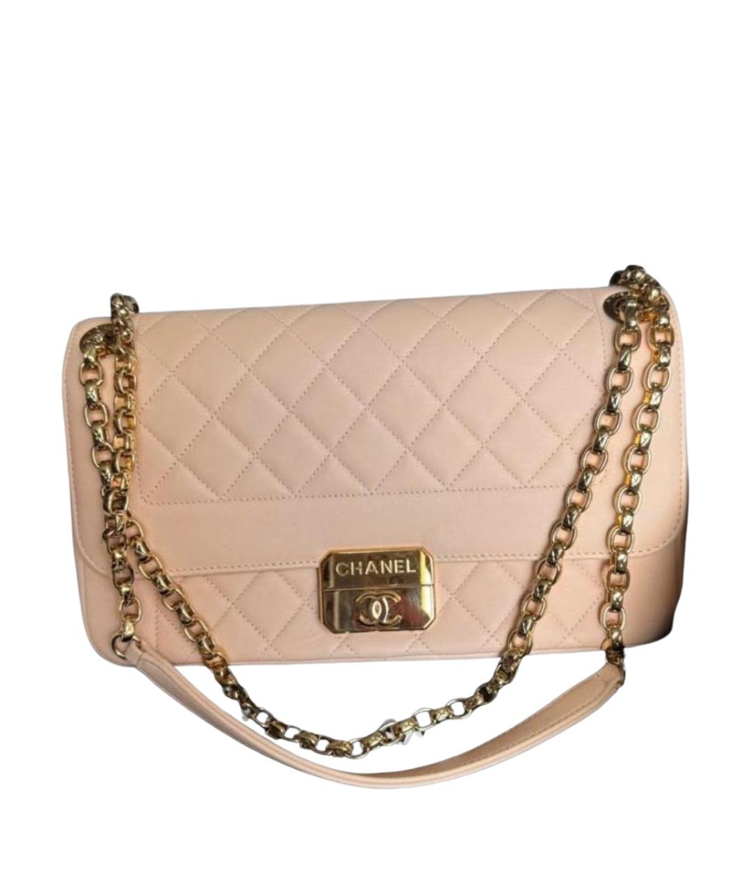 CHANEL Бежевая кожаная сумка через плечо, фото 1