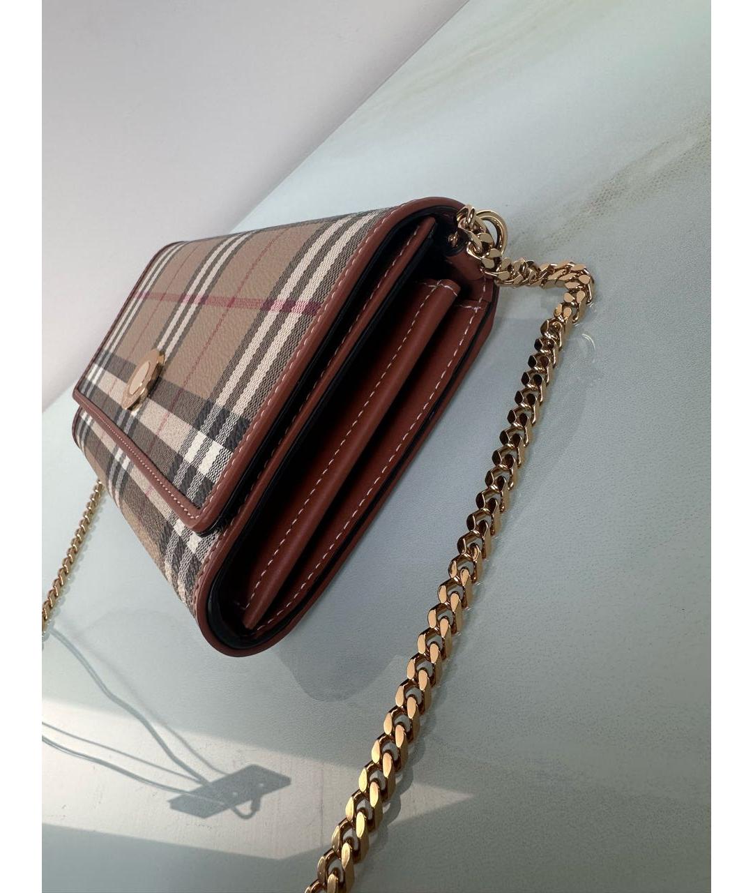 BURBERRY Бежевая кожаная сумка через плечо, фото 3