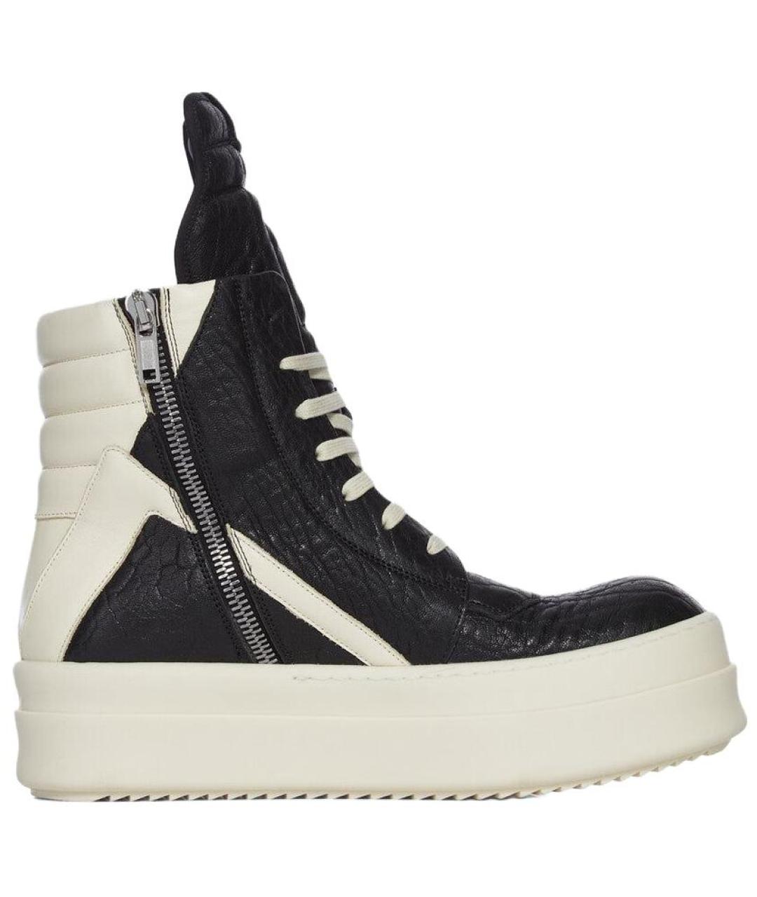RICK OWENS Черные высокие кроссовки / кеды, фото 2