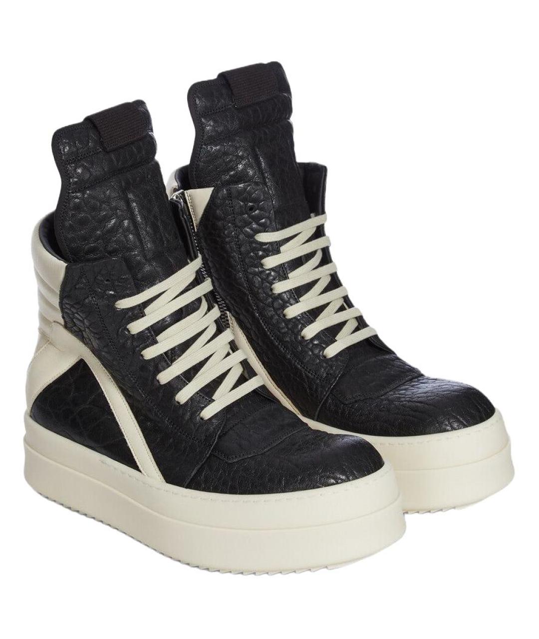 RICK OWENS Черные высокие кроссовки / кеды, фото 3