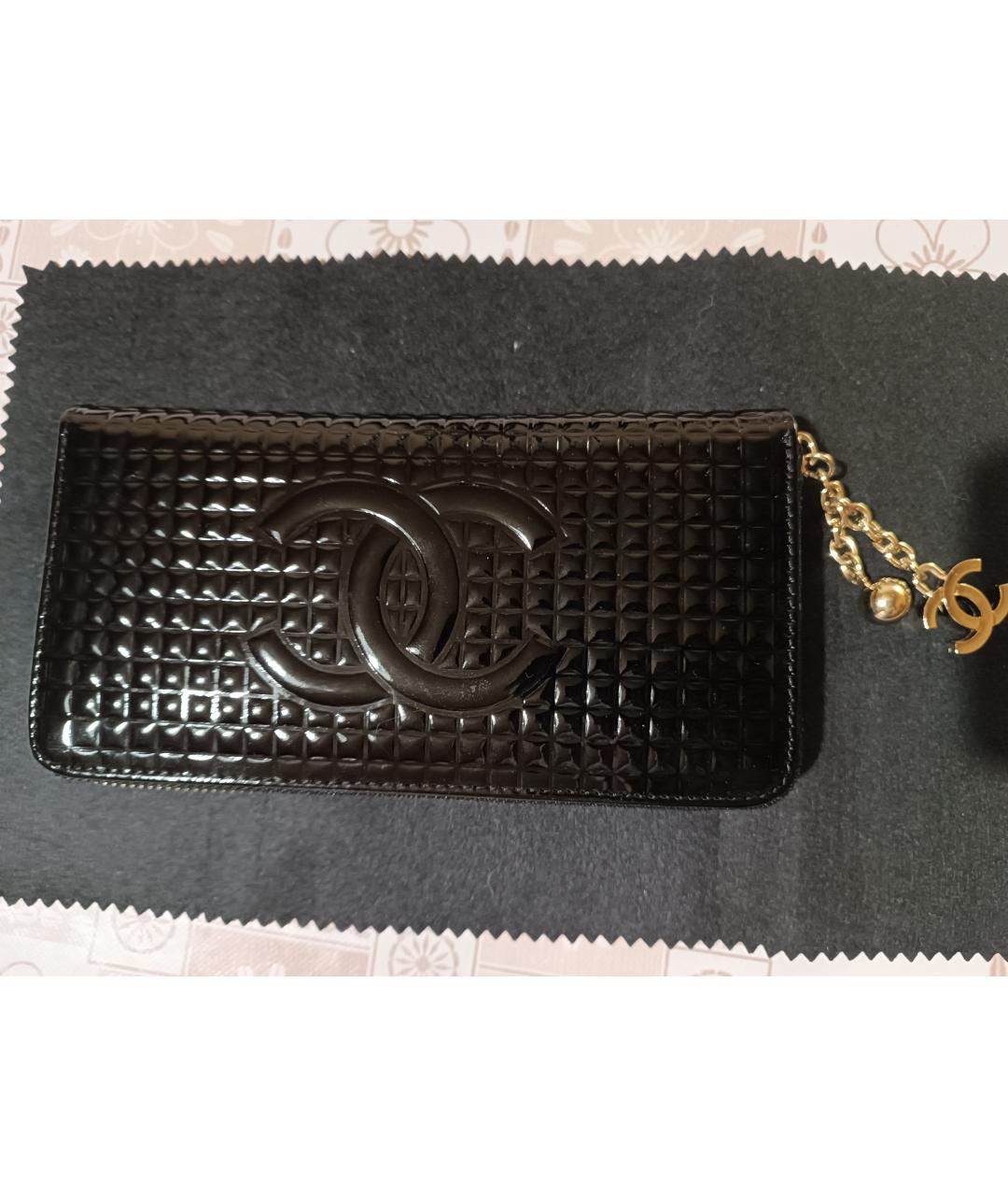 CHANEL Черный кожаный кошелек, фото 8