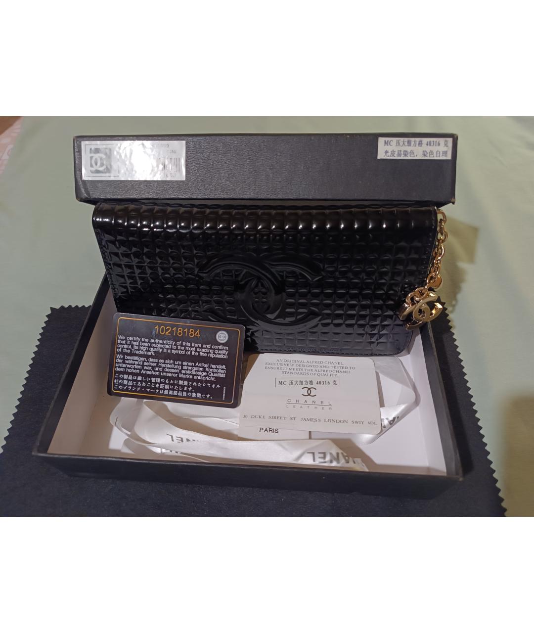 CHANEL Черный кожаный кошелек, фото 7