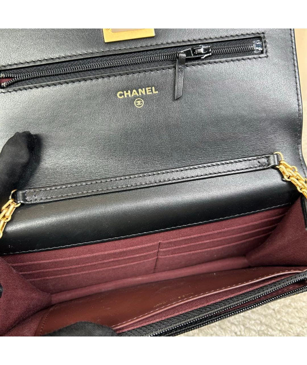 CHANEL Черная кожаная сумка через плечо, фото 4