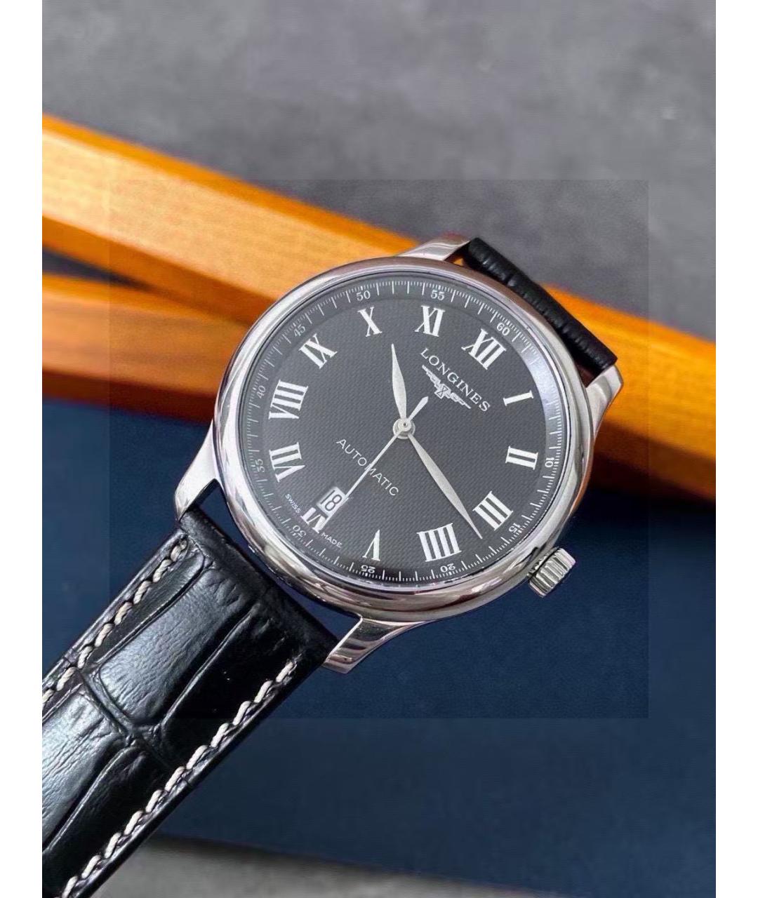 LONGINES Черные часы, фото 4