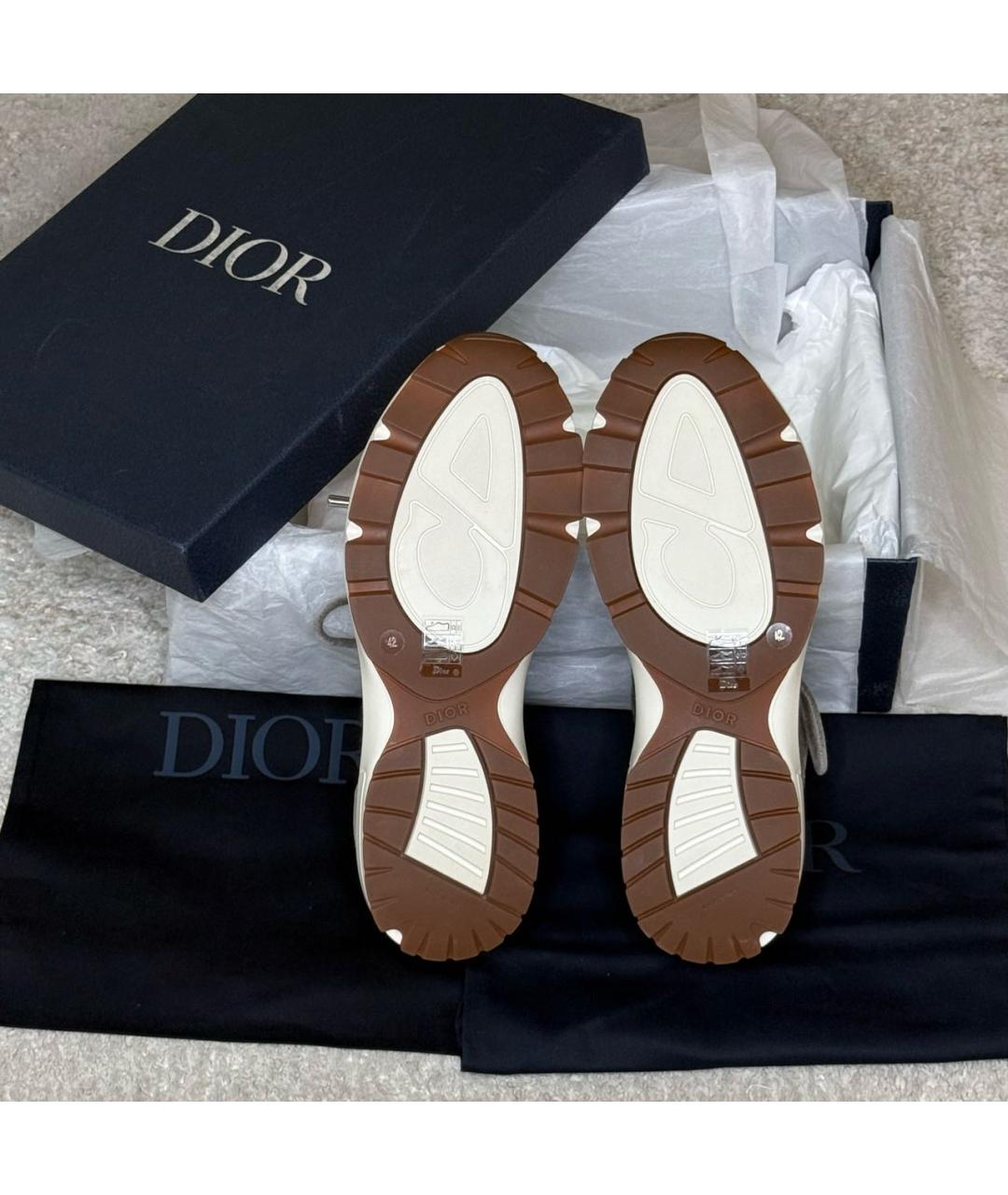 CHRISTIAN DIOR Антрацитовые текстильные низкие кроссовки / кеды, фото 7