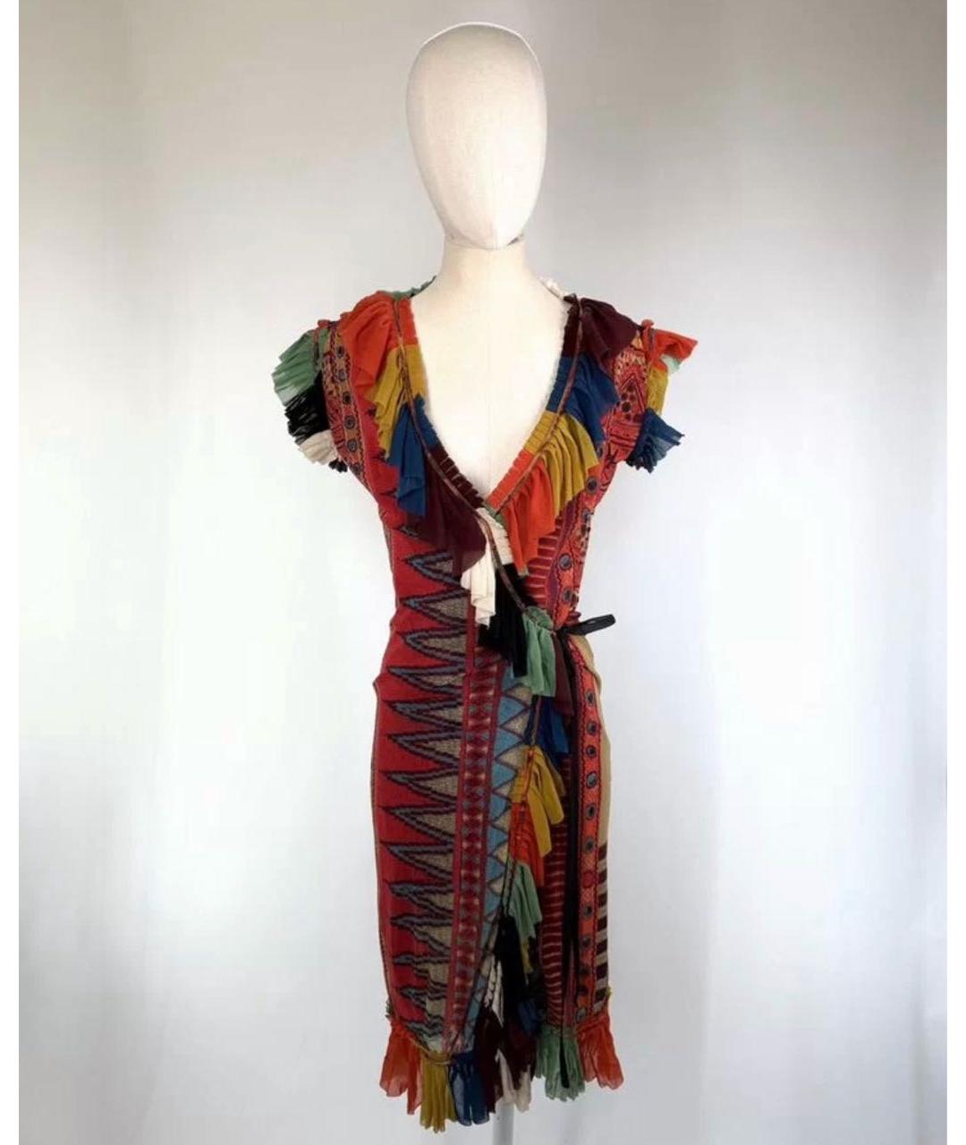 JEAN PAUL GAULTIER Мульти хлопко-эластановое платье, фото 3