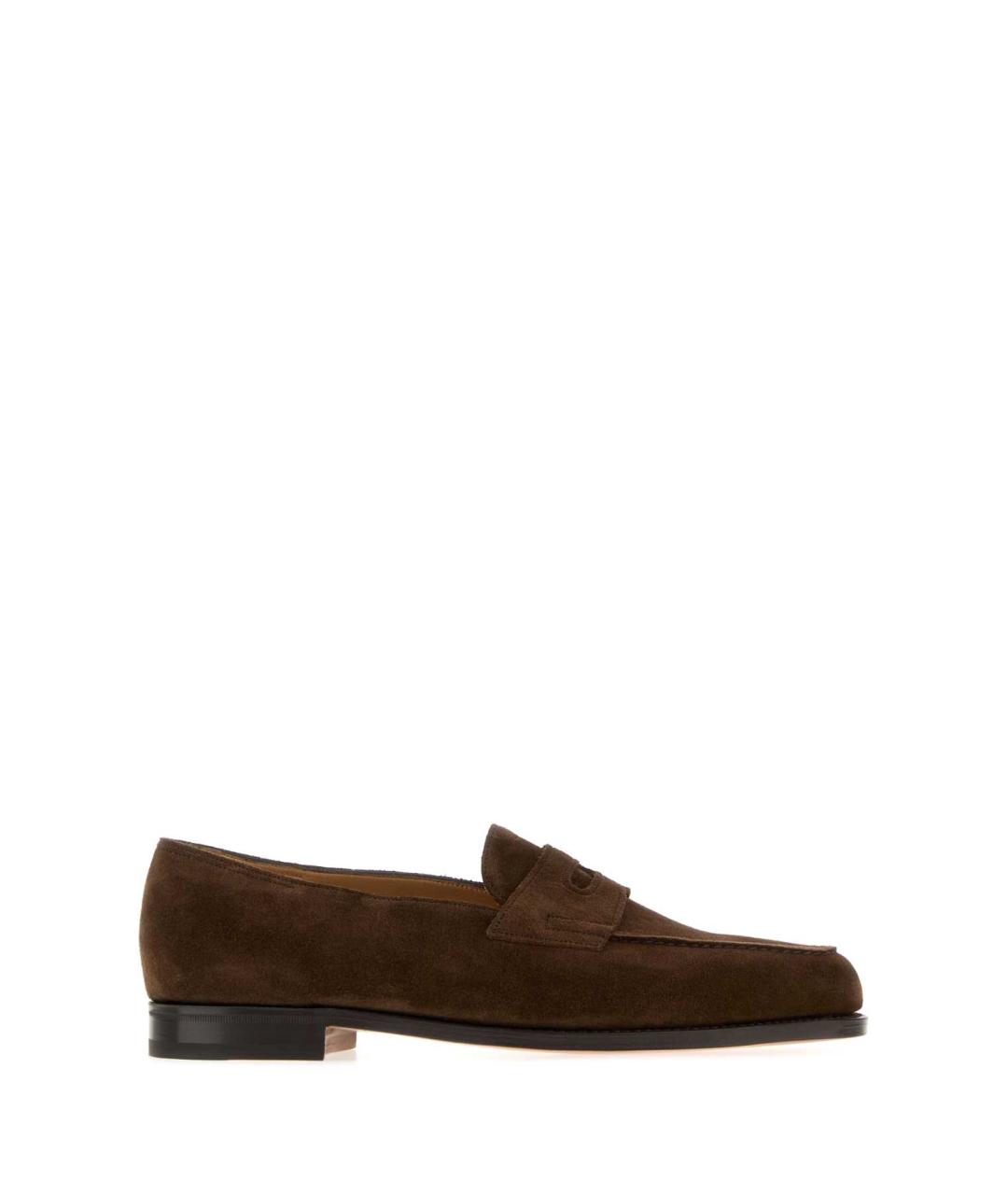JOHN LOBB Коричневые замшевые лоферы, фото 1