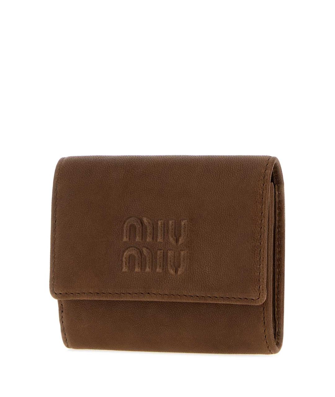 MIU MIU Коричневый кожаный кошелек, фото 2