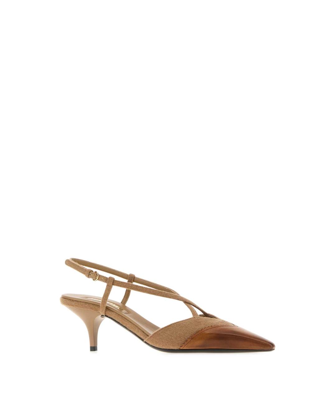 MIU MIU Бежевые текстильные туфли, фото 2