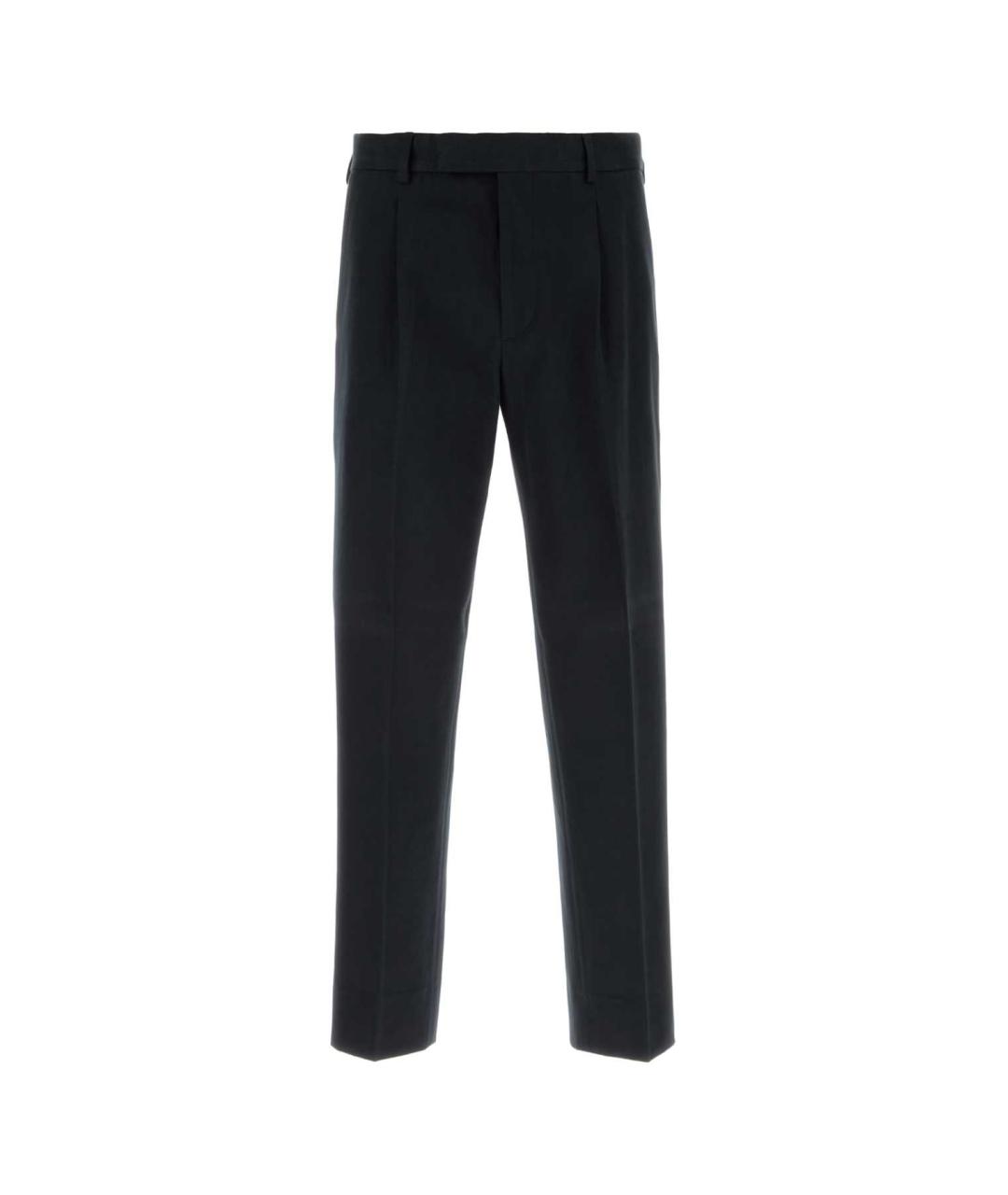 ZEGNA Темно-синие хлопковые классические брюки, фото 1