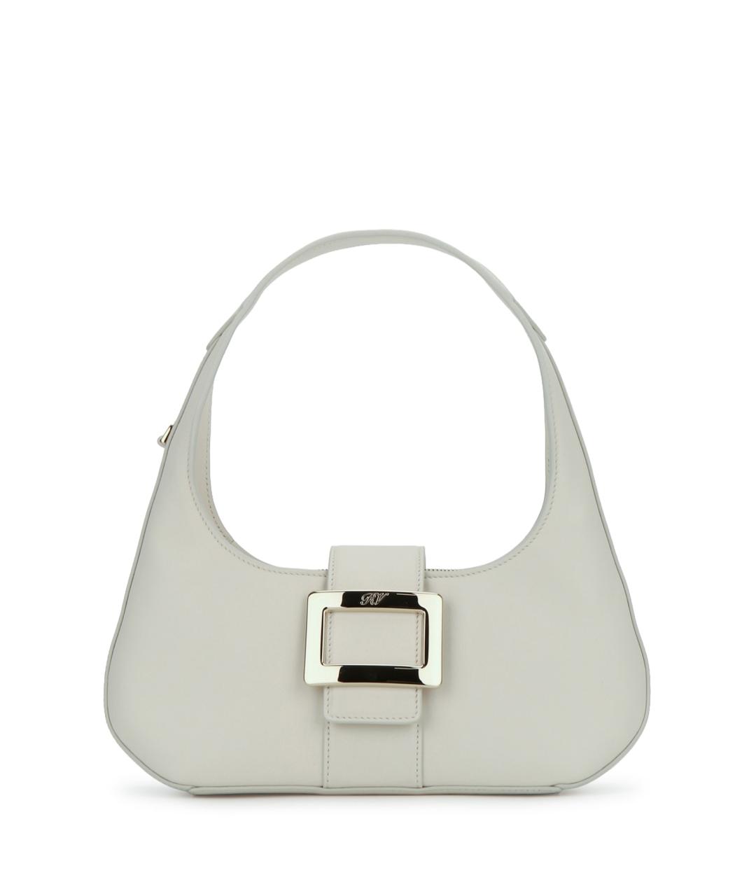 ROGER VIVIER Белая кожаная сумка с короткими ручками, фото 1