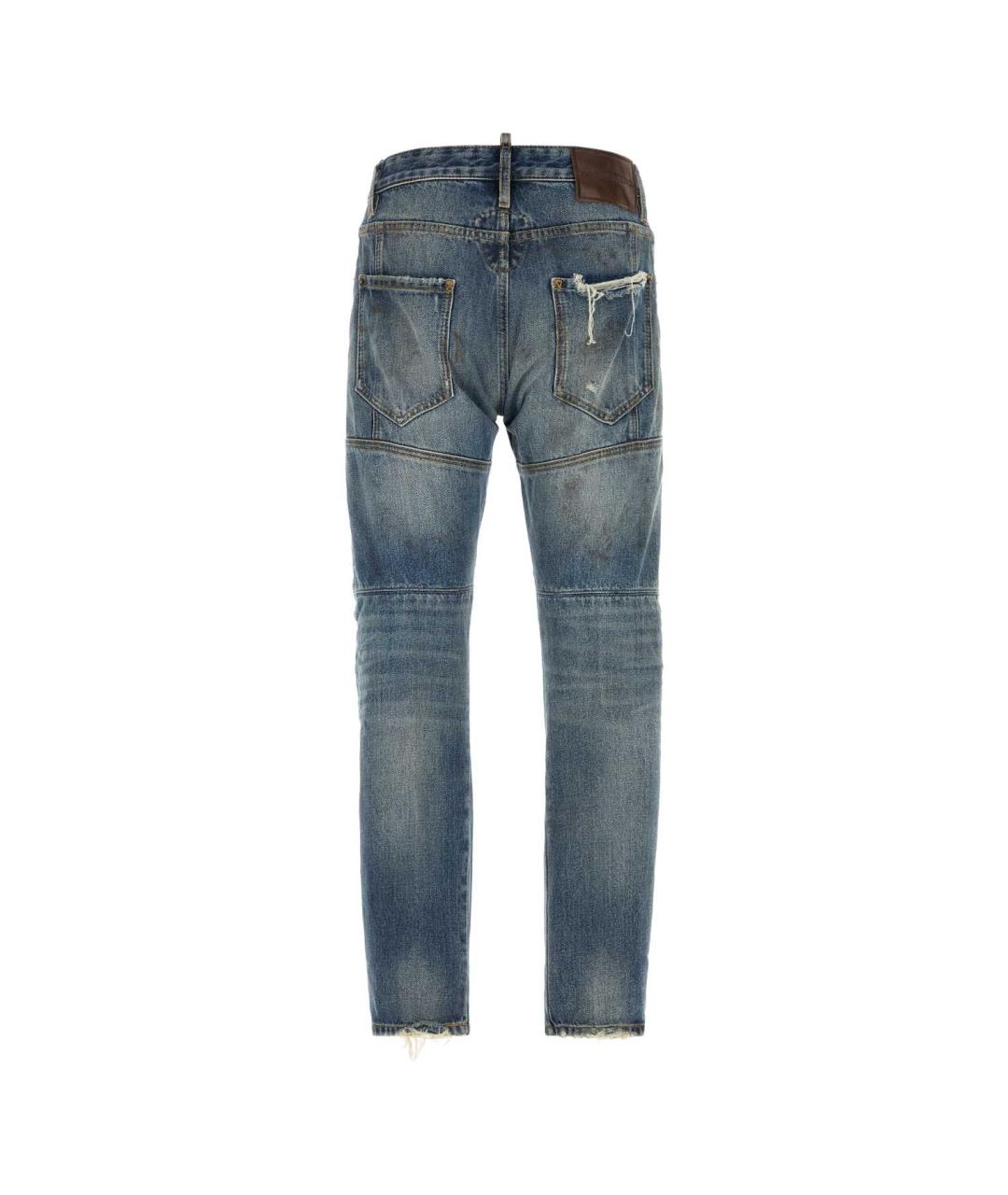 DSQUARED2 Синие хлопковые прямые джинсы, фото 2