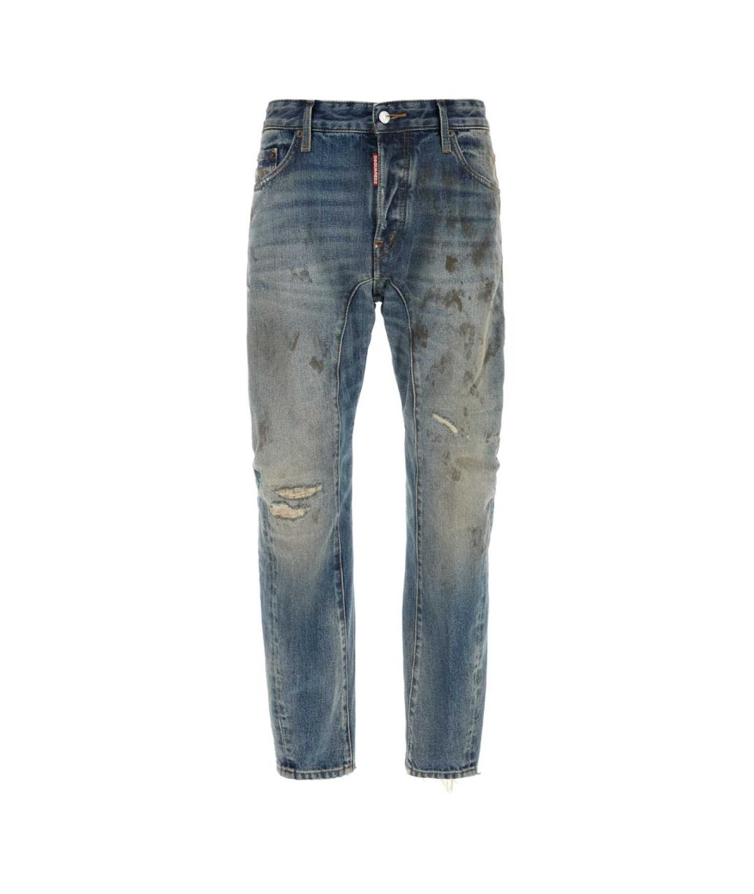 DSQUARED2 Синие хлопковые прямые джинсы, фото 1