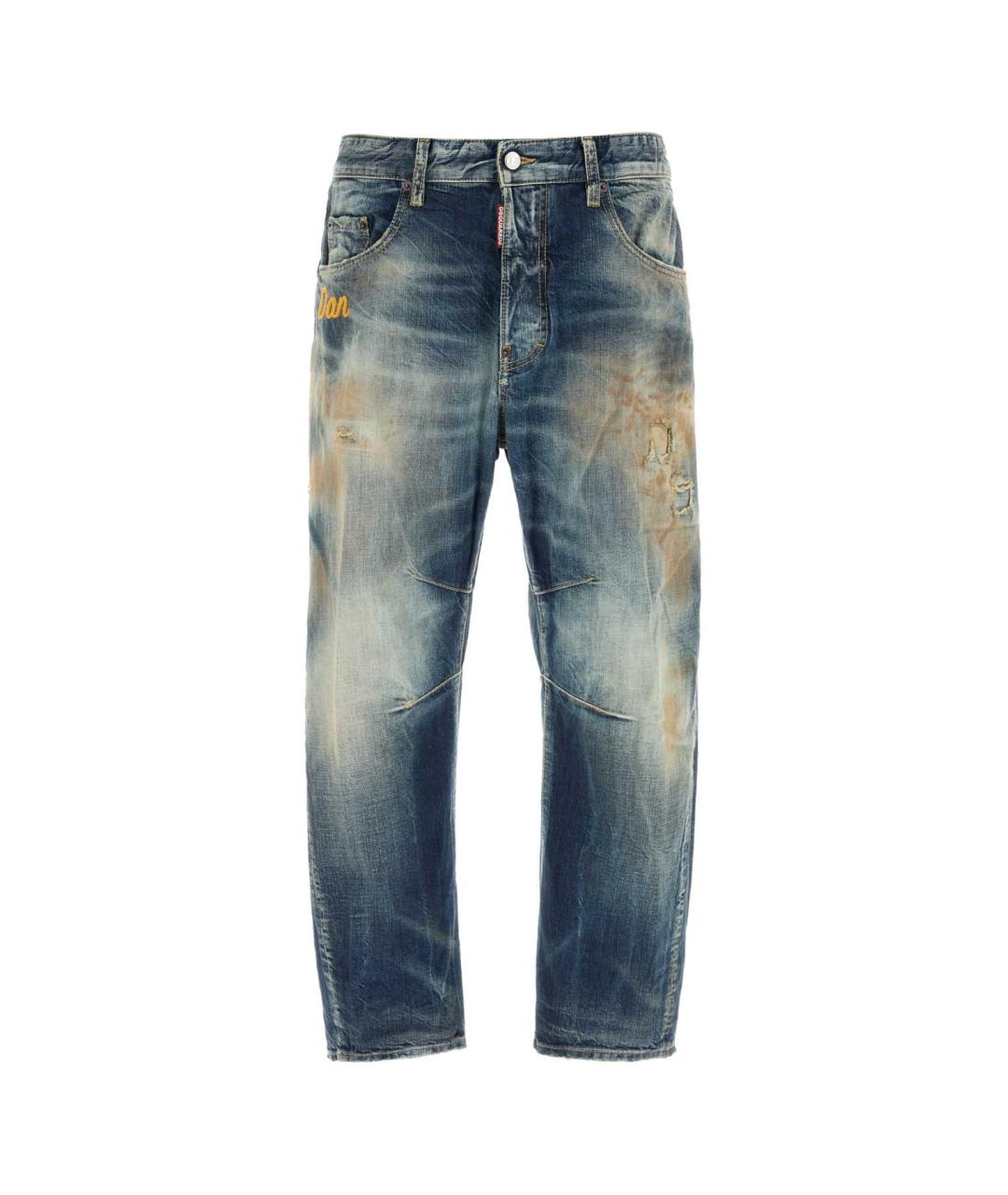 DSQUARED2 Голубые хлопковые прямые джинсы, фото 1