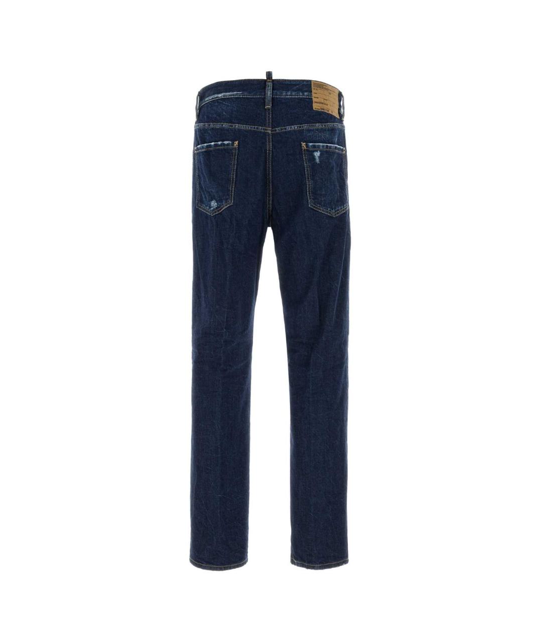 DSQUARED2 Синие хлопковые прямые джинсы, фото 2