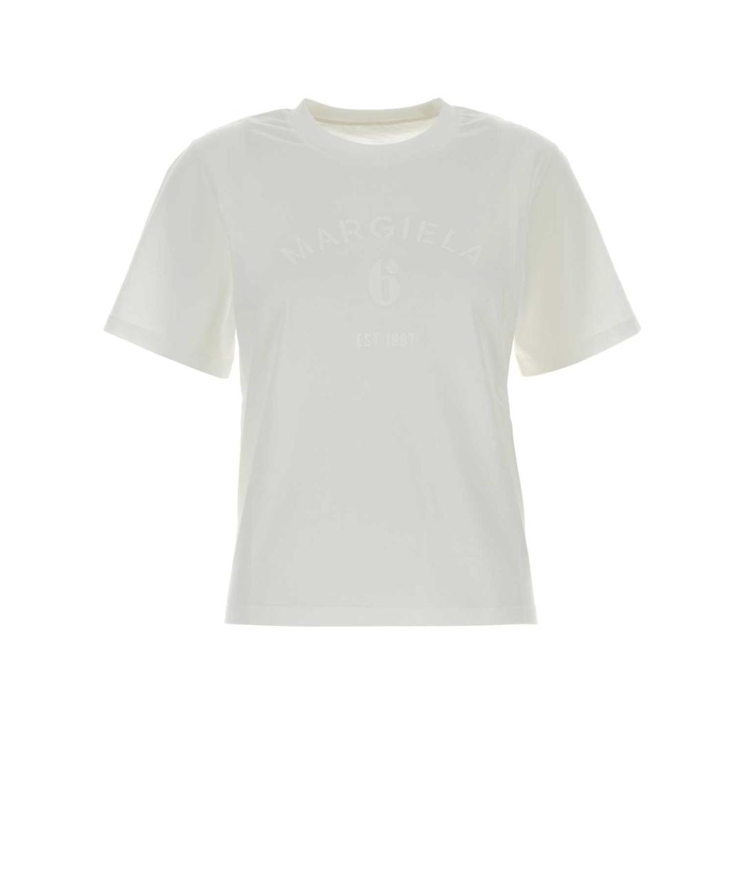 MM6 MAISON MARGIELA Белая хлопковая футболка, фото 1