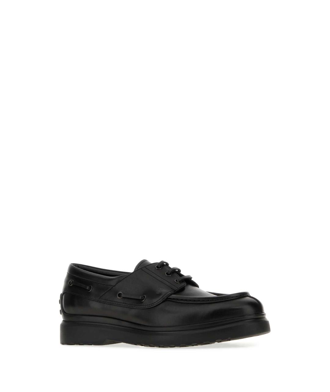 TOD'S Черные кожаные низкие ботинки, фото 2