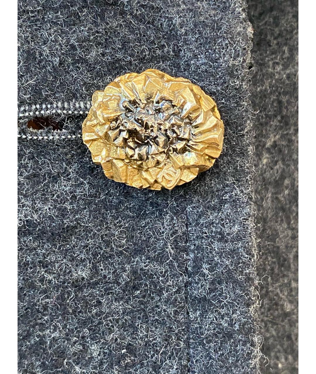 CHANEL Серое шерстяное повседневное платье, фото 3