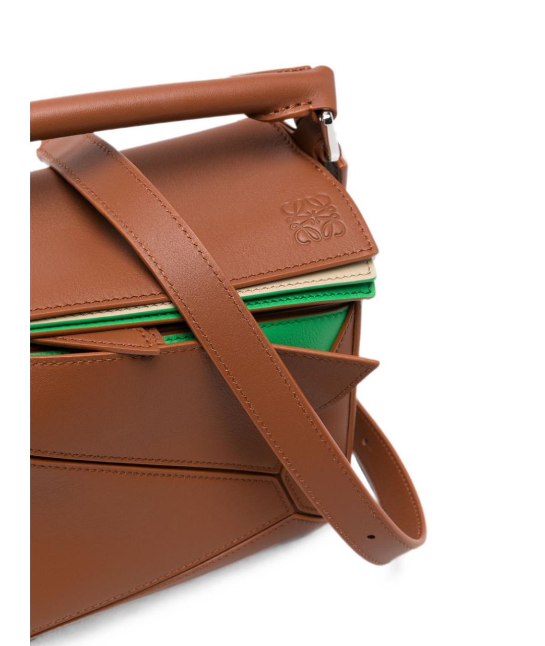 LOEWE Коричневая кожаная сумка через плечо, фото 5