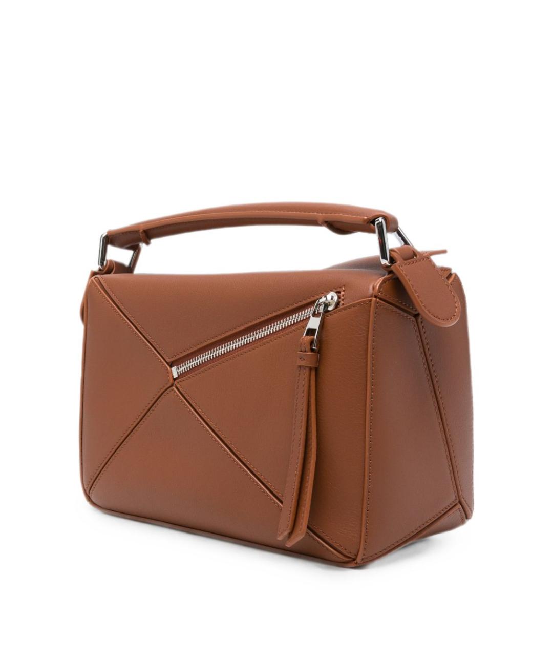 LOEWE Коричневая кожаная сумка через плечо, фото 2