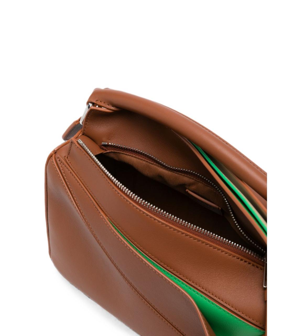 LOEWE Коричневая кожаная сумка через плечо, фото 3