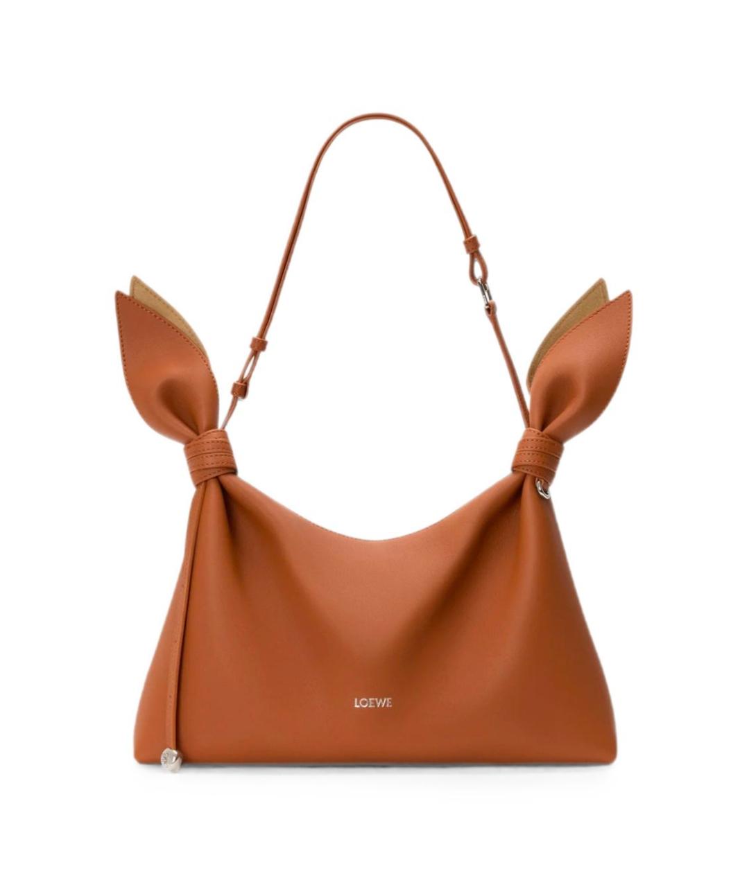 LOEWE Коричневая кожаная сумка через плечо, фото 3