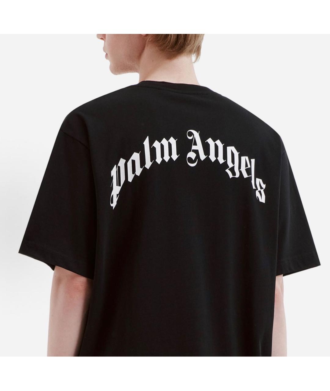 PALM ANGELS Черная хлопковая футболка, фото 4