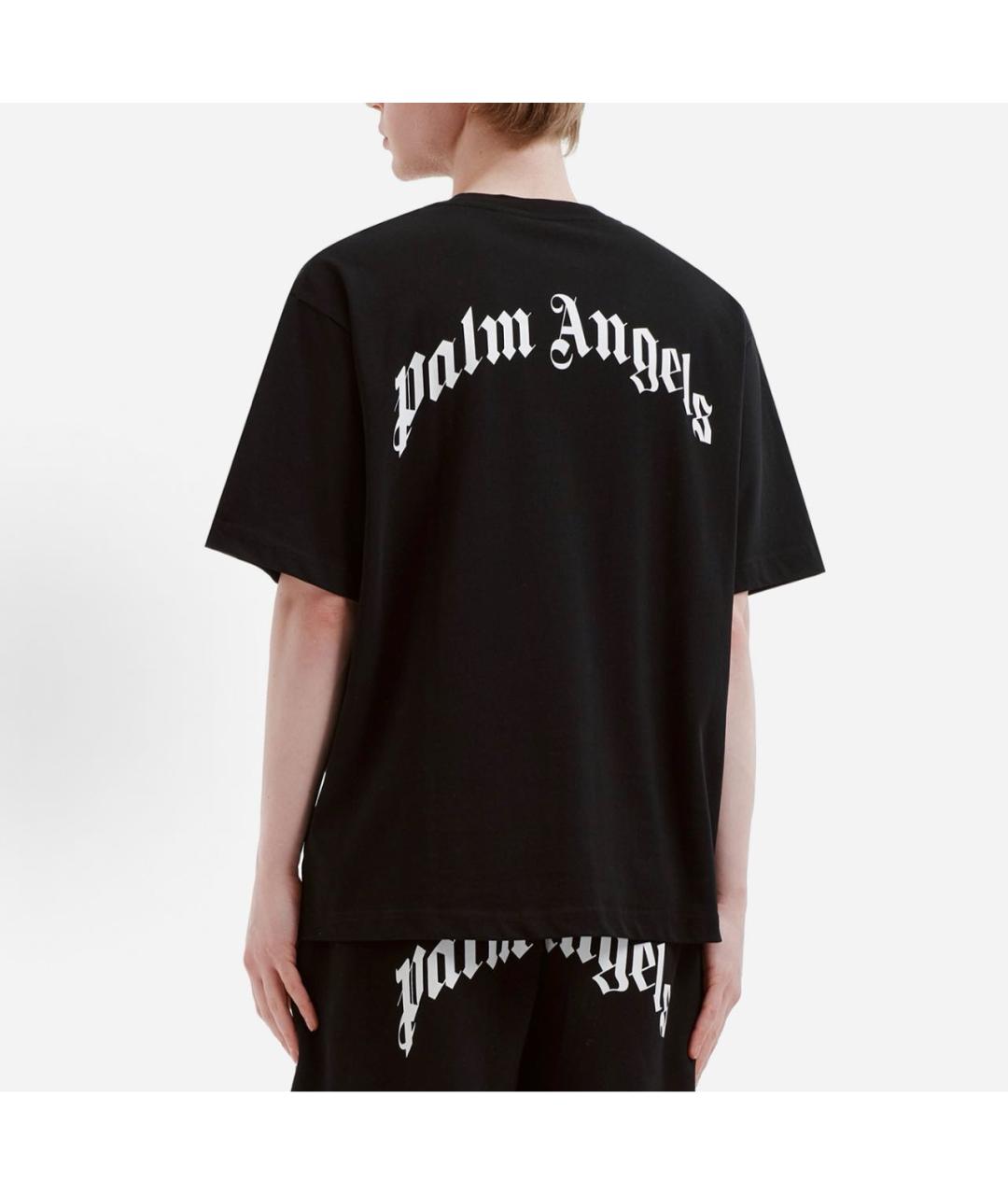 PALM ANGELS Черная хлопковая футболка, фото 3