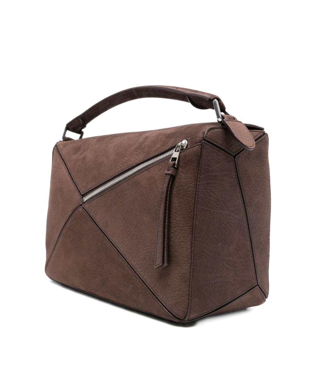 LOEWE Коричневая кожаная сумка на плечо, фото 4