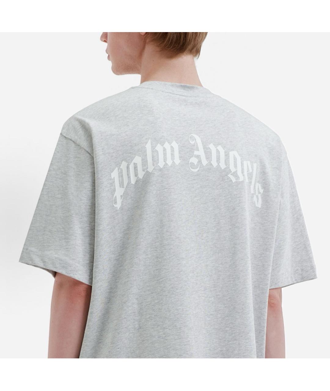 PALM ANGELS Серая хлопковая футболка, фото 4