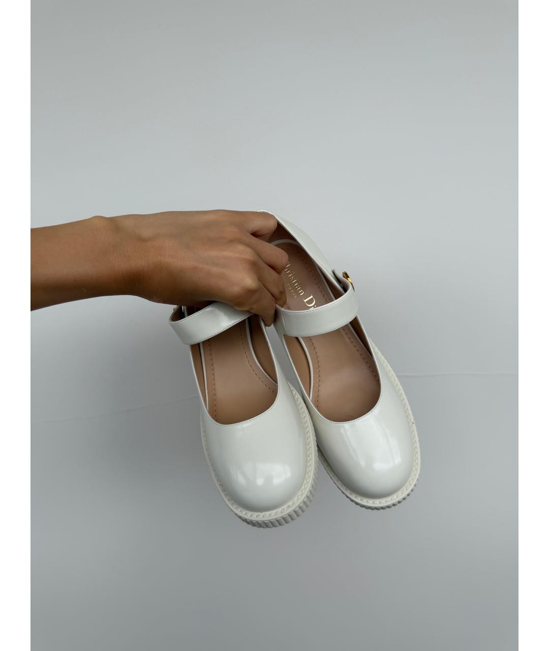CHRISTIAN DIOR Белые кожаные туфли, фото 2