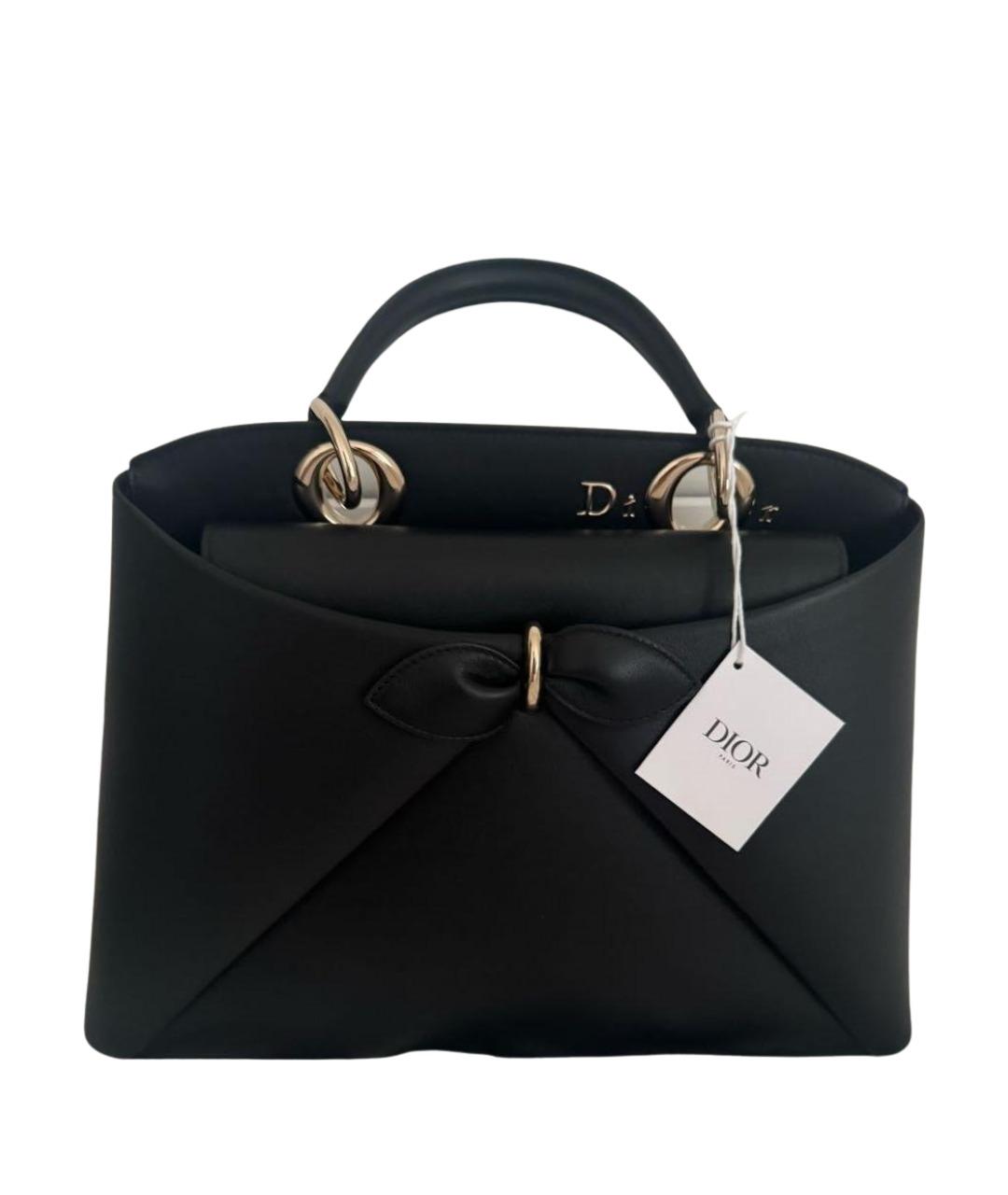 CHRISTIAN DIOR Черная кожаная сумка с короткими ручками, фото 1