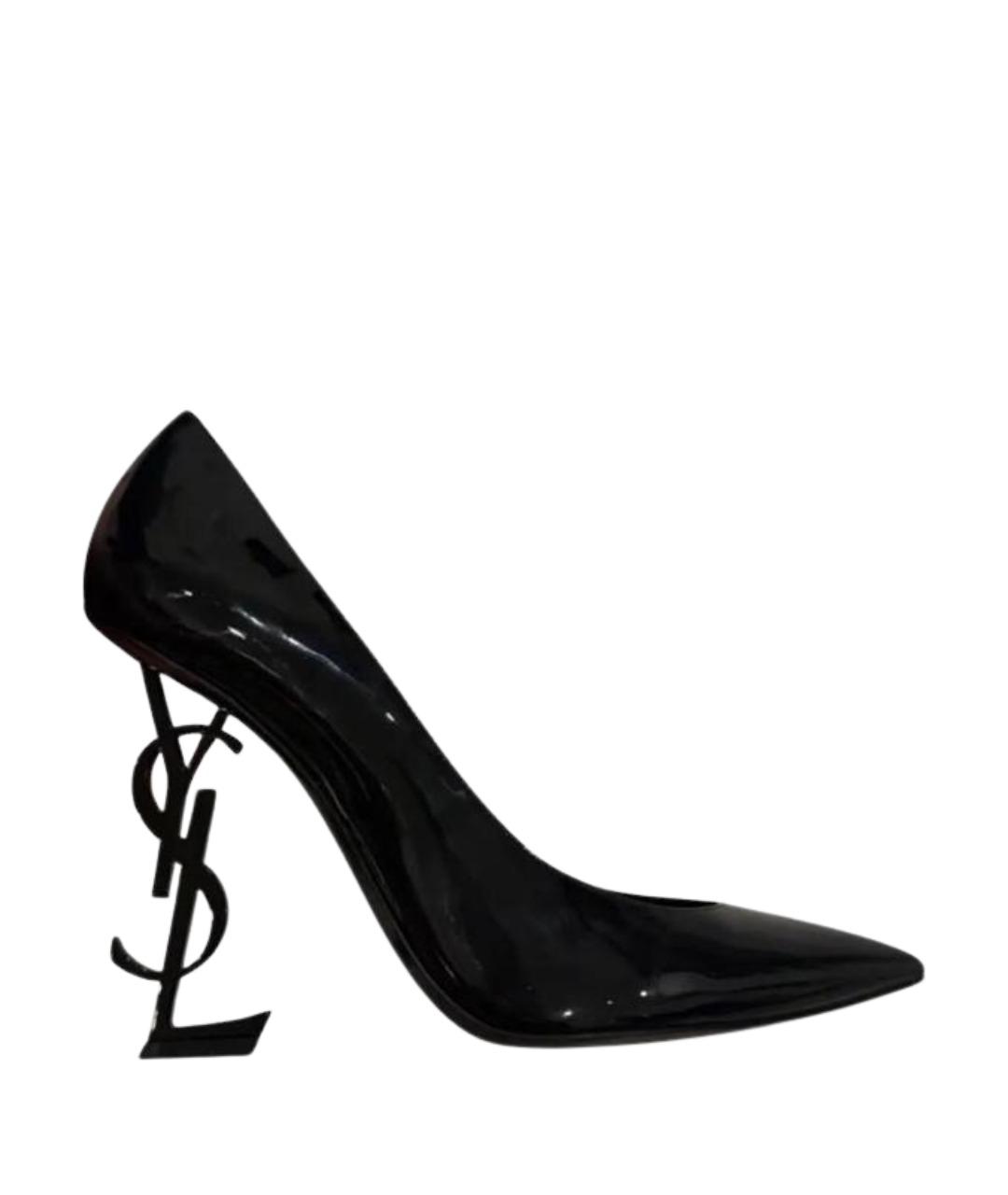 SAINT LAURENT Черные туфли из лакированной кожи, фото 1