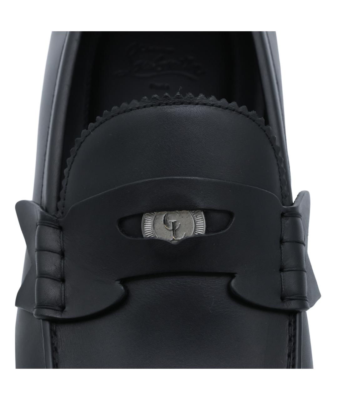 CHRISTIAN LOUBOUTIN Черные кожаные лоферы, фото 4