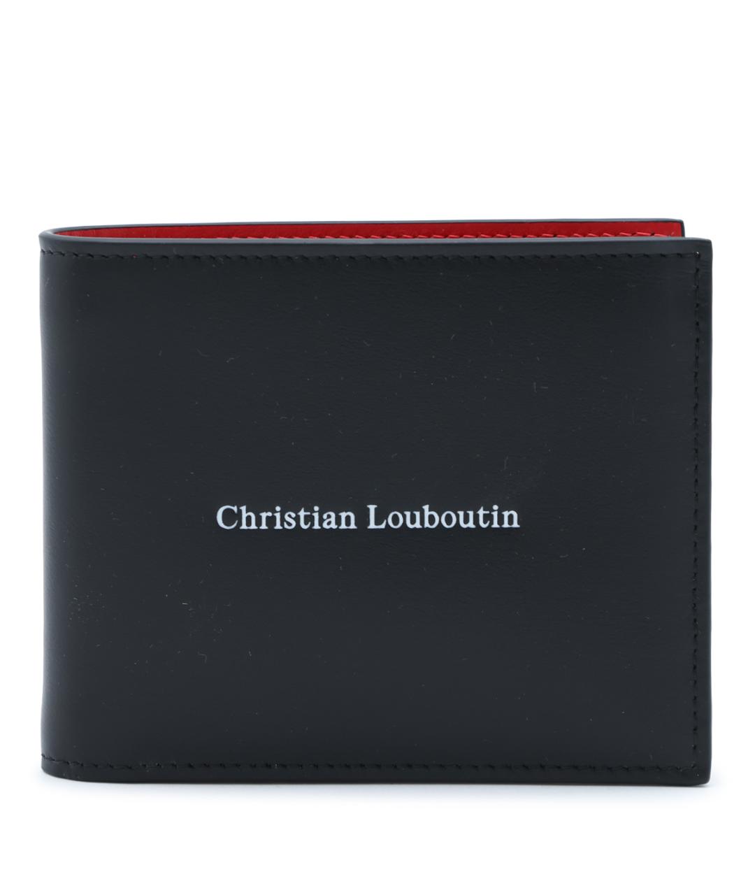 CHRISTIAN LOUBOUTIN Черный кожаный кошелек, фото 1