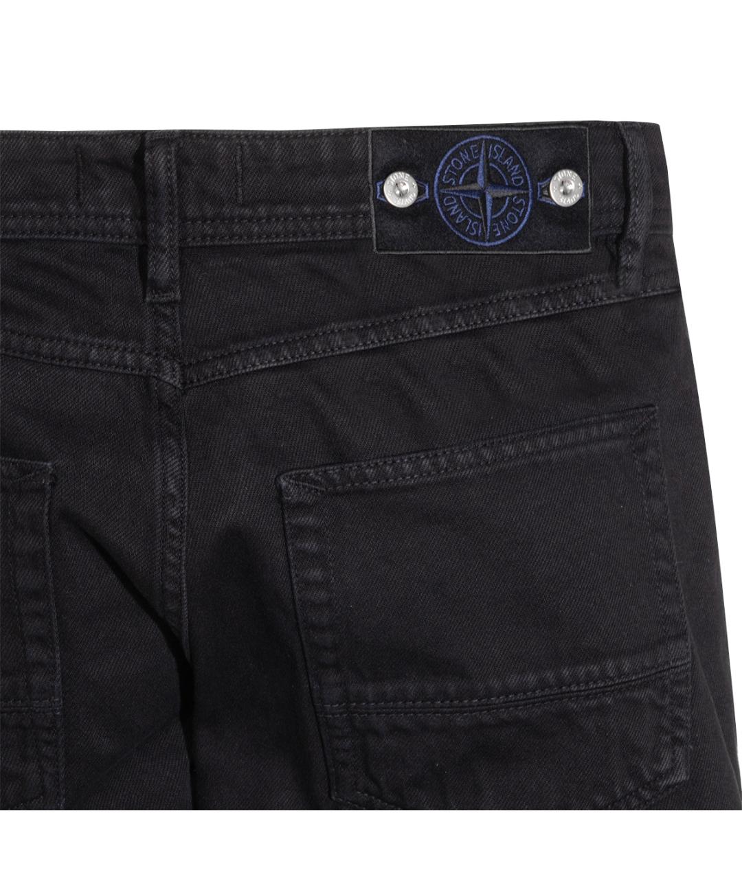 STONE ISLAND Черные хлопковые прямые джинсы, фото 7