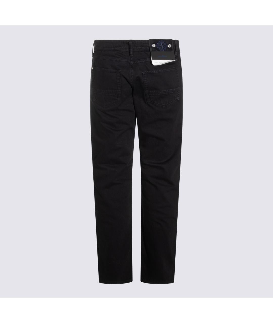 STONE ISLAND Черные хлопковые прямые джинсы, фото 4