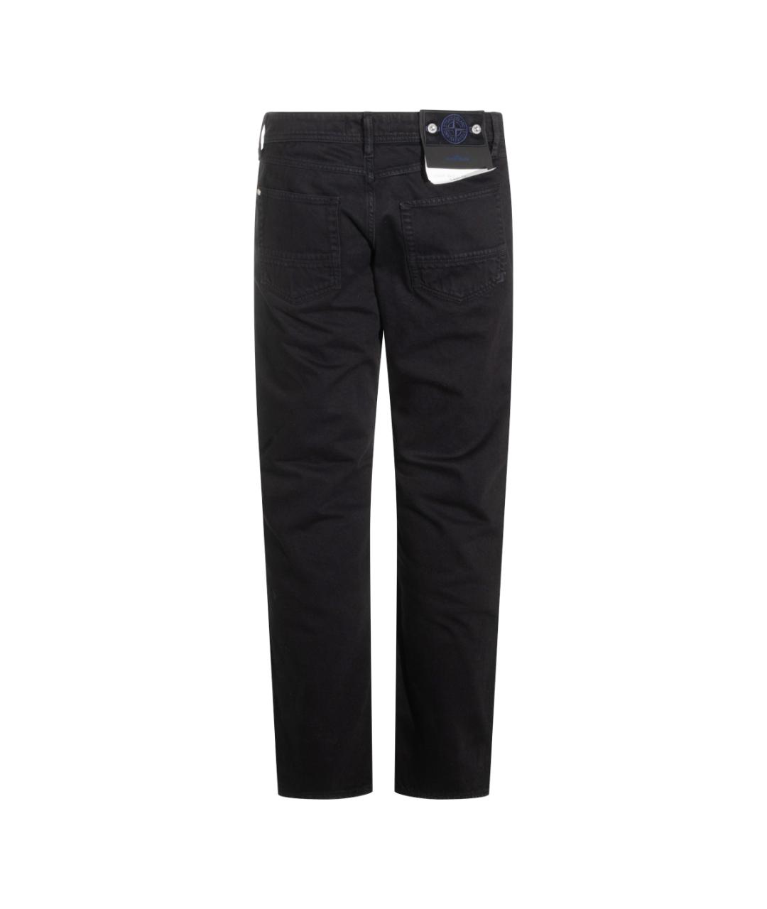 STONE ISLAND Черные хлопковые прямые джинсы, фото 3