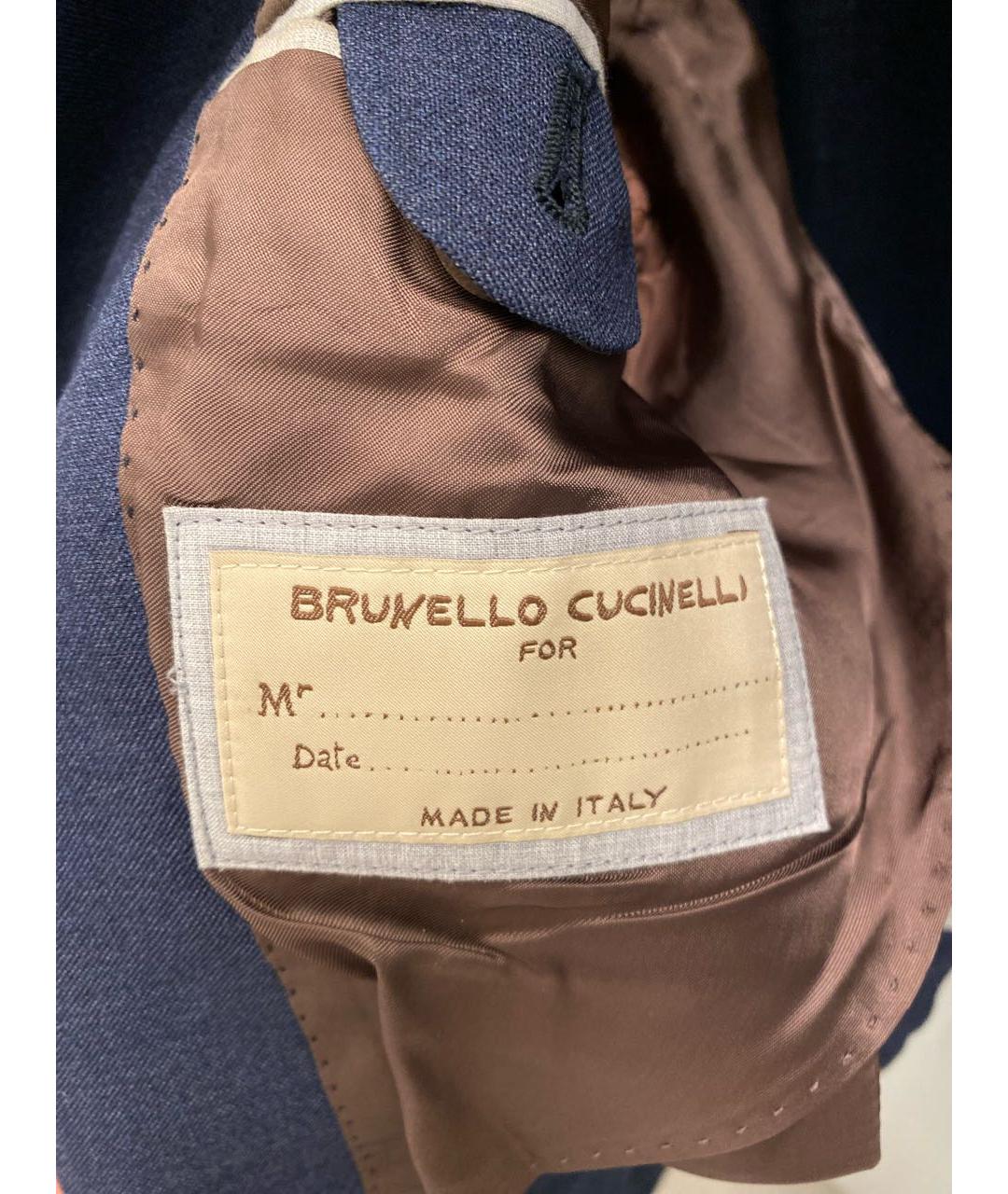 BRUNELLO CUCINELLI Темно-синий шерстяной пиджак, фото 5