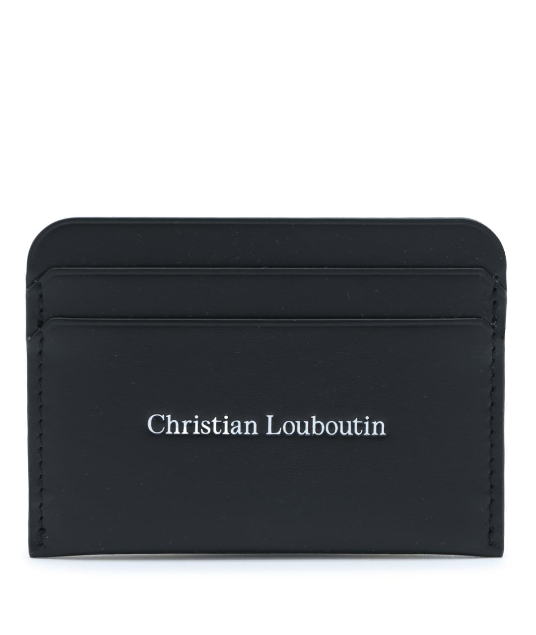 CHRISTIAN LOUBOUTIN Черный кожаный кардхолдер, фото 1