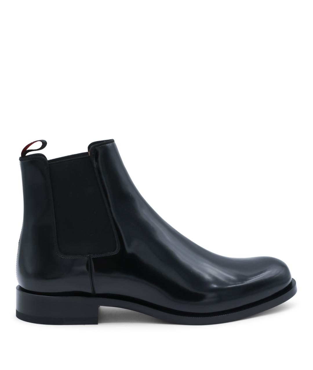 CHRISTIAN LOUBOUTIN Черные кожаные высокие ботинки, фото 1