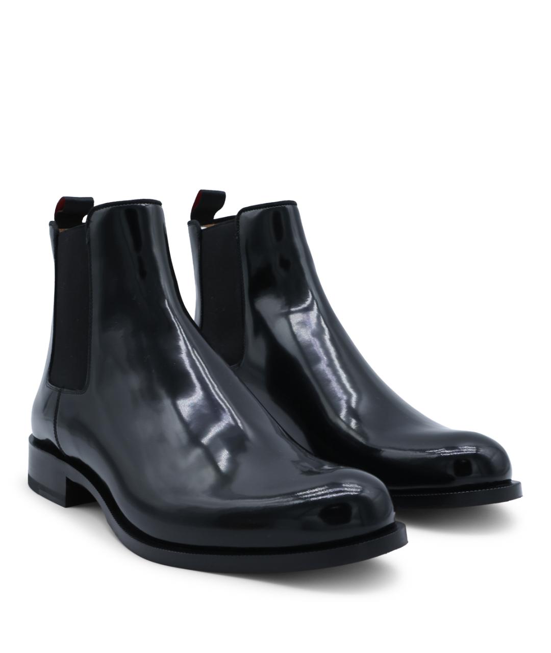 CHRISTIAN LOUBOUTIN Черные кожаные высокие ботинки, фото 2
