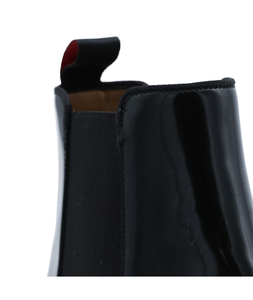 CHRISTIAN LOUBOUTIN Черные кожаные высокие ботинки, фото 4