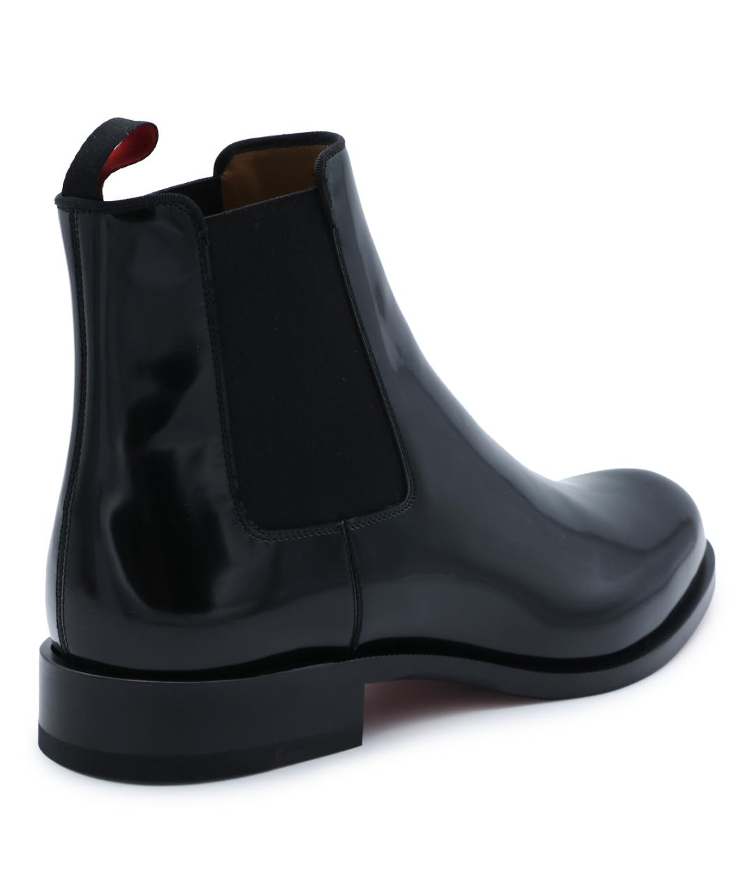 CHRISTIAN LOUBOUTIN Черные кожаные высокие ботинки, фото 3