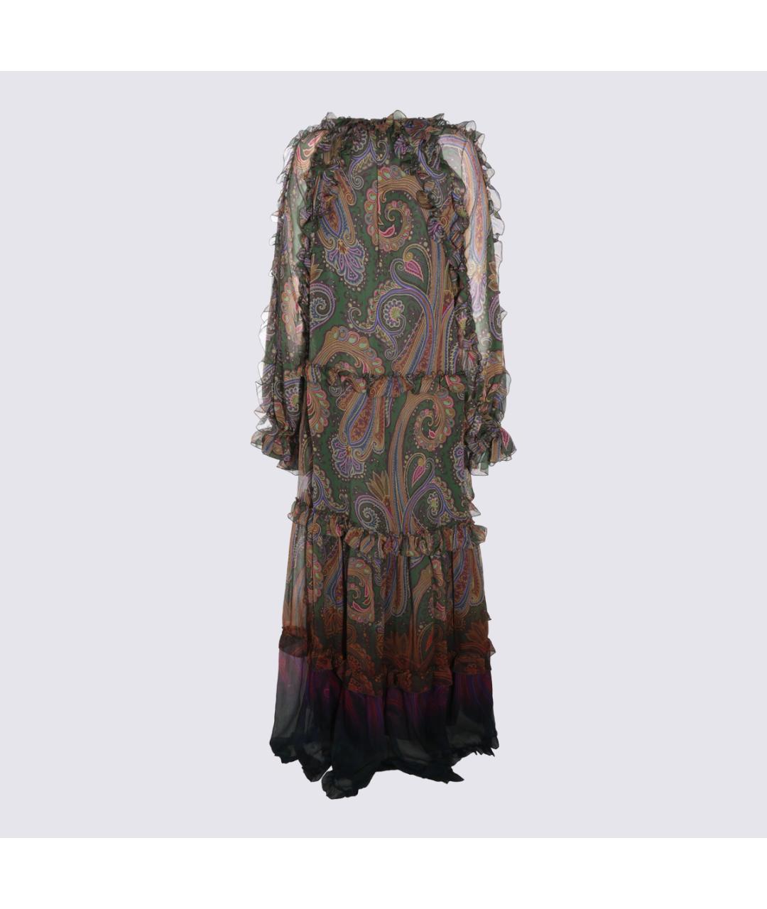 ETRO Мульти шелковое вечернее платье, фото 4