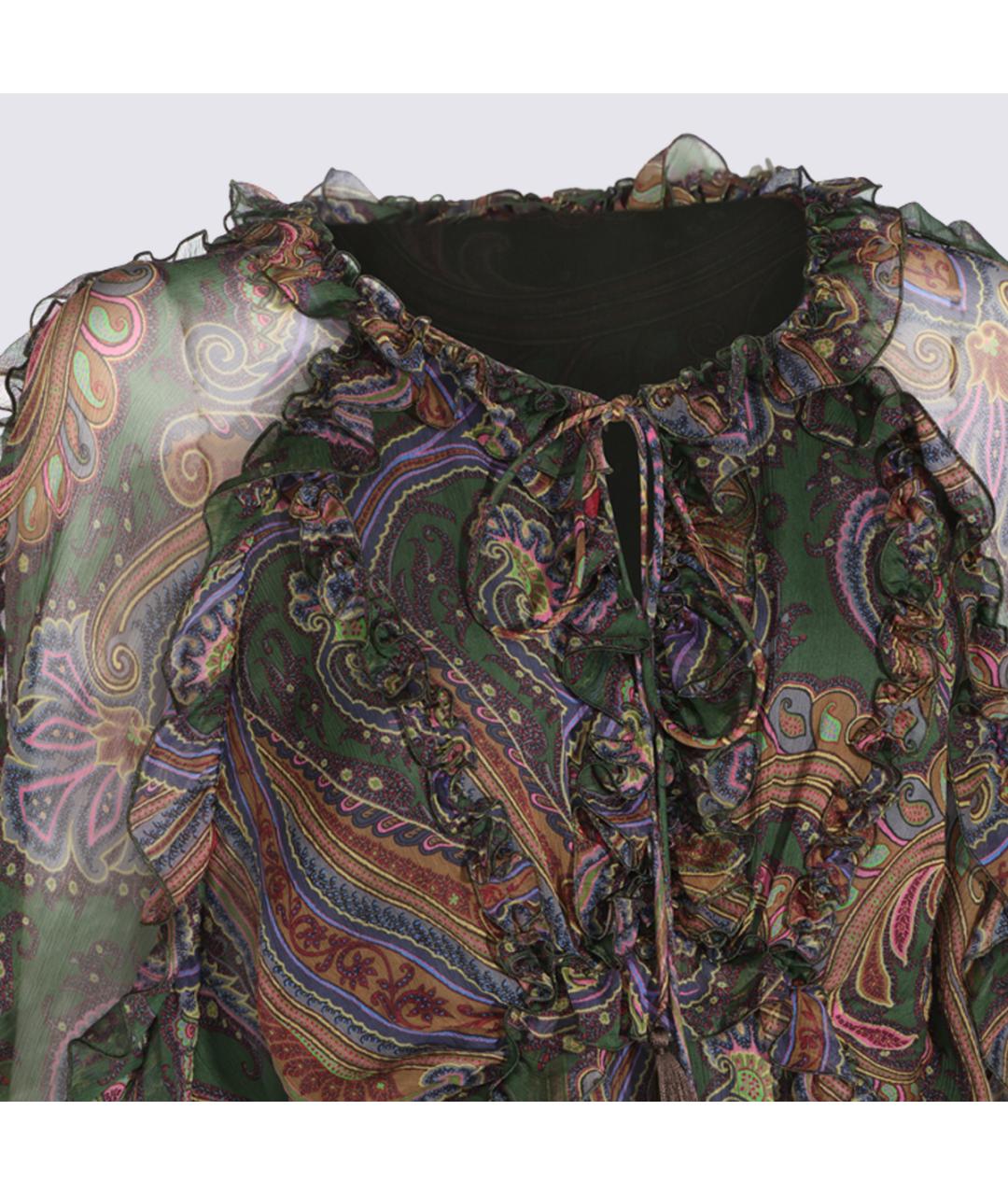 ETRO Мульти шелковое вечернее платье, фото 6