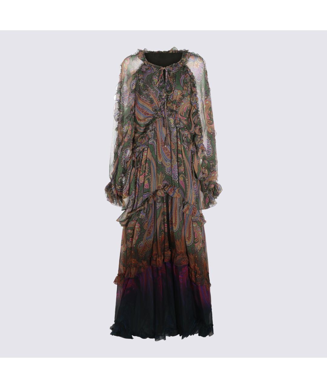 ETRO Мульти шелковое вечернее платье, фото 2