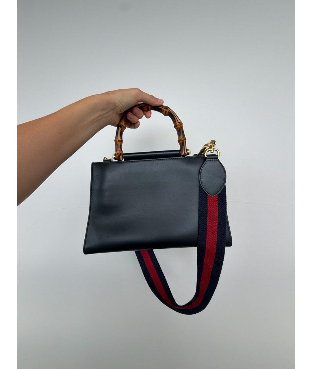 GUCCI Черная кожаная сумка тоут, фото 3
