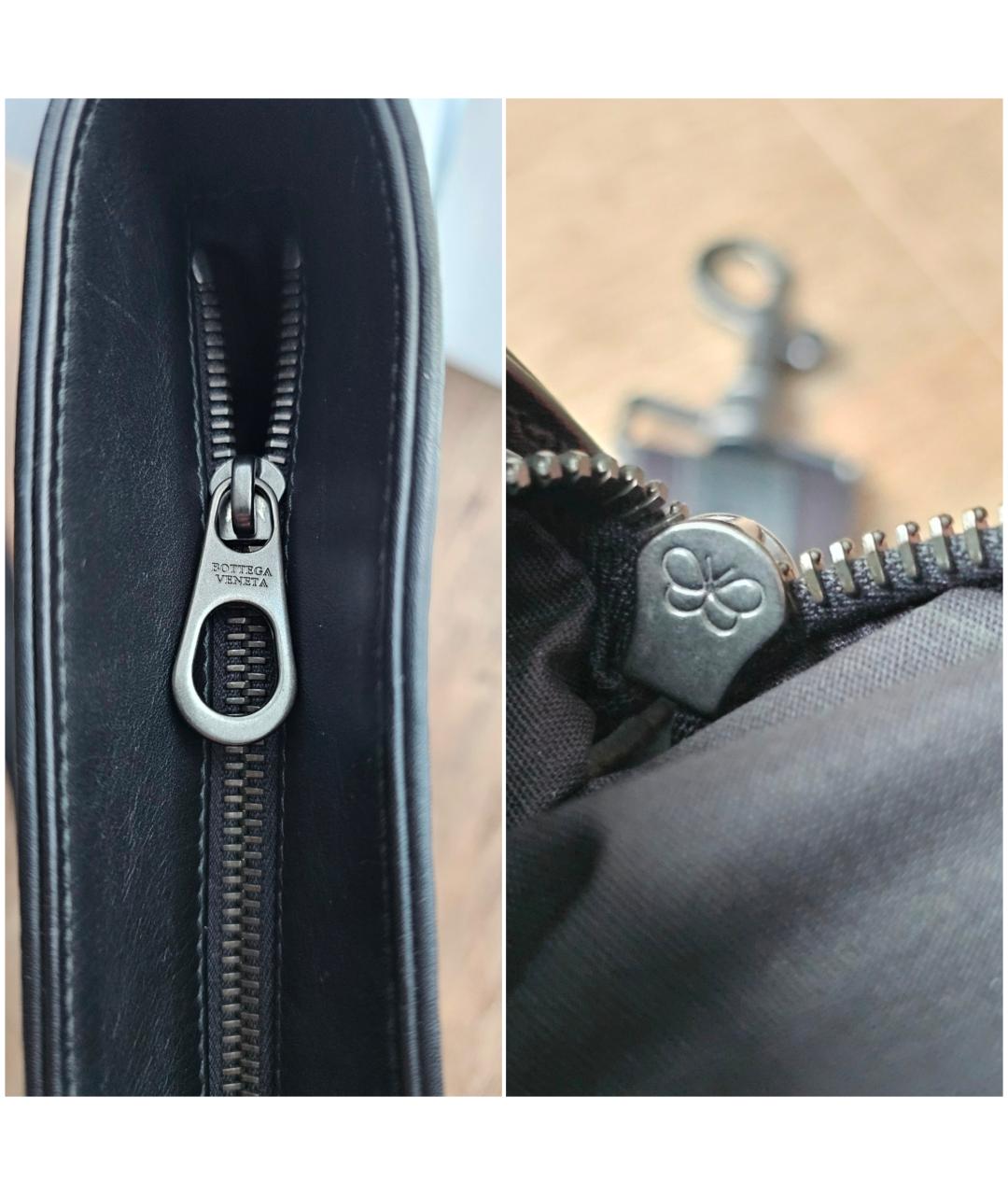 BOTTEGA VENETA Черная кожаная сумка на плечо, фото 3