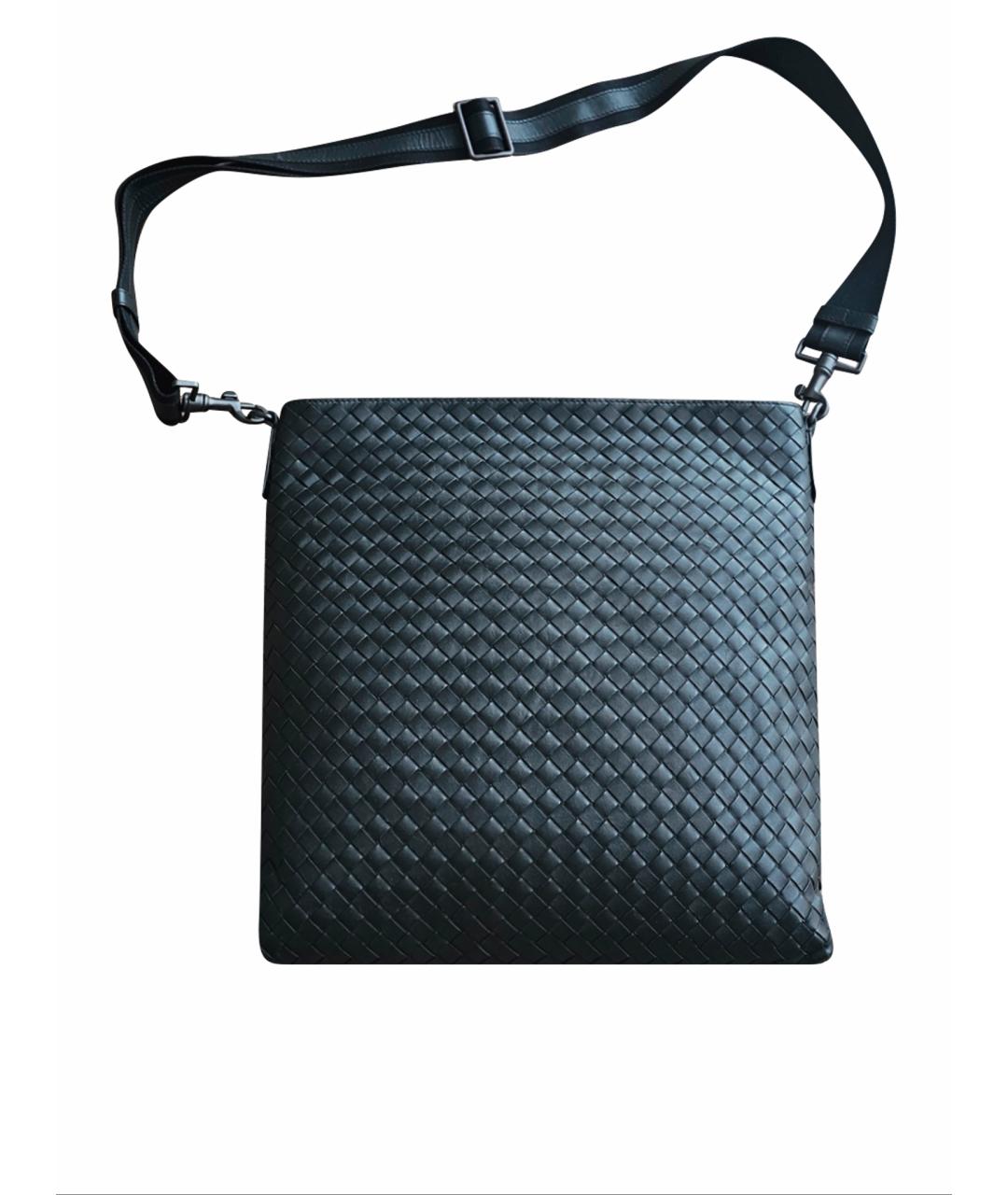 BOTTEGA VENETA Черная кожаная сумка на плечо, фото 1